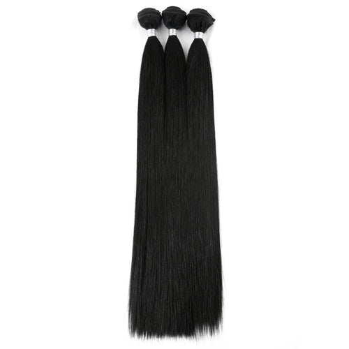 Bone Straight Hair Bundles Salon Natural Hair Extensions Fake Fibers Super Long Synthetic Yaki Straight Hair Weaving Full to End