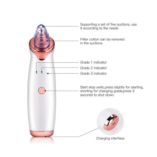Vacuum Blackhead Remover Pimple Acne Removal Tool Skin Care Pore HairWorthy