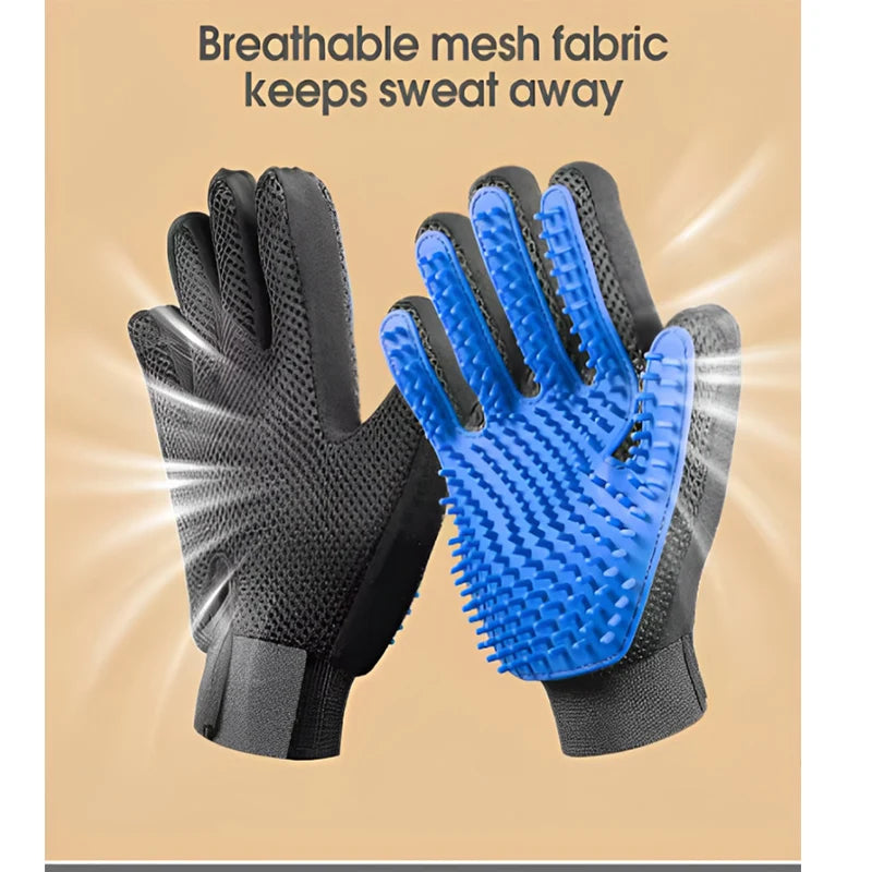 Pet Hair Glove Comb Pet Dog Cat Grooming Cleaning Glove Deshedding Hair remover Massage Brush Animal Supplies Cat Accessoies PawVoyage
